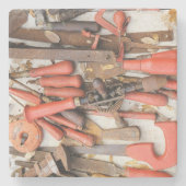 Tools Antiquitätenwerkzeug Rustikal Roter Mann Steinuntersetzer (Vorderseite)