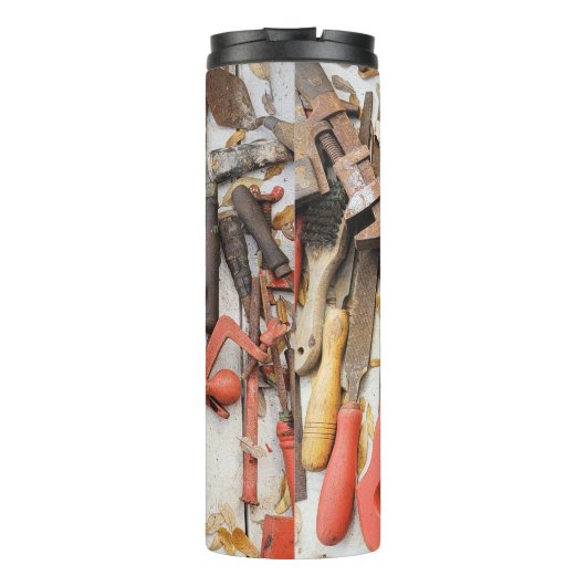 Tools Antiquitätenwerkzeug Rustikal Roter Mann Thermosbecher (Rückseite)