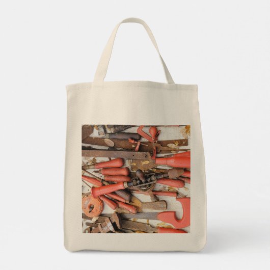 Tools Antiquitätenwerkzeug Rustikal Roter Mann Tragetasche (Rückseite)