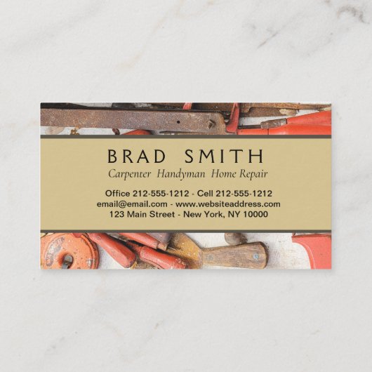 Tools Antiquitätenwerkzeug Rustikal Roter Mann Visitenkarte (Rückseite)