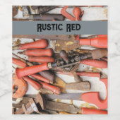 Tools Antiquitätenwerkzeug Rustikal Roter Mann Weinetikett (Einzelnes Label)