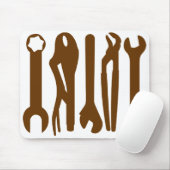 Tools - Braun auf Weiß Mousepad (Mit Mouse)