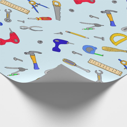 Tools Collage Boys Geburtstag Geschenkpapier (Ecke)