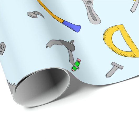 Tools Collage Boys Geburtstag Geschenkpapier (Rolleneckpunkt)