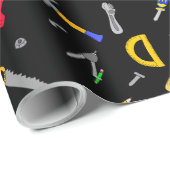 Tools Collage Boys Geburtstag Geschenkpapier (Rolleneckpunkt)