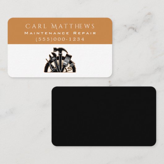 Tools Design Handyman Wartungs-Reparaturservice Visitenkarte (Vorne/Hinten)