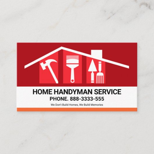 Tools für Creative Gebäude Rooftop Handyman Visitenkarte (Vorderseite)