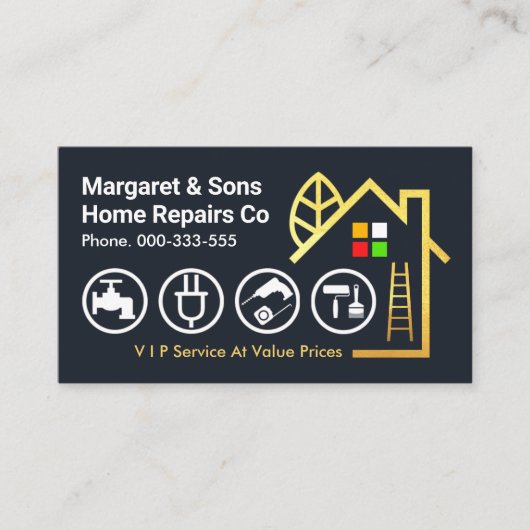 Tools für Creative Gold Gebäude Handyman Visitenkarte (Vorderseite)