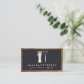 Tools für den Barbershop | Leder Visitenkarte (Stehend Vorderseite)