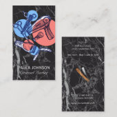 Tools für den Barbershop | Schwarzer Marmor Visitenkarte (Vorne/Hinten)