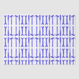 Tools für den Schraubendreher mit blauem Hammer Seidenpapier