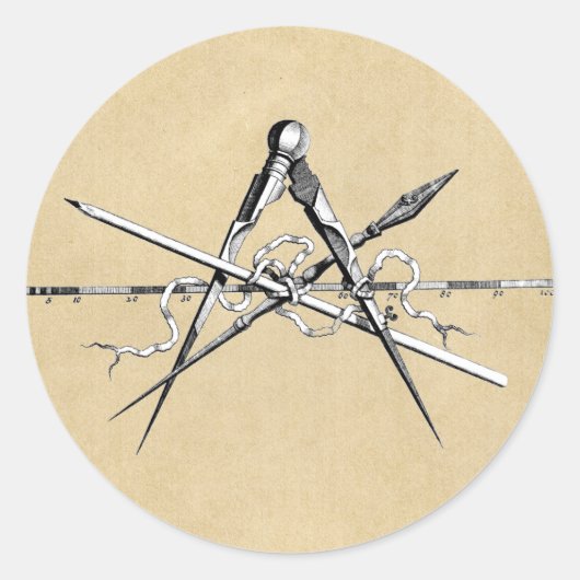 Tools für die klassische Architektur Runder Aufkleber (Vorderseite)