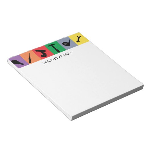 Tools für die Toolbox der benutzerdefinierten Hand Notizblock (angewinkelt)