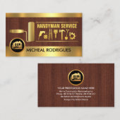 Tools für Gold Paint Brush Handyman Visitenkarte (Vorne/Hinten)