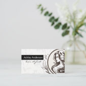 Tools für Haarstifte | Frauenhair Beauty Logo Terminkarte (Stehend Vorderseite)