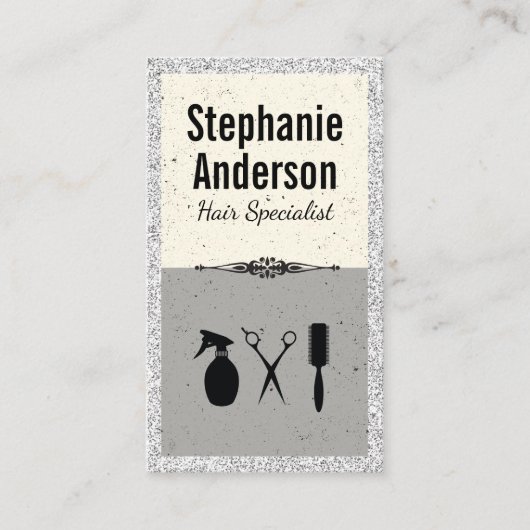 Tools für Haarstifte | Glitzer Extravagant Visitenkarte (Vorderseite)