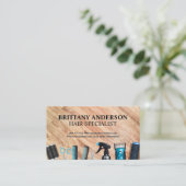 Tools für Haarstifte | Hintergrund Holz Terminkarte (Stehend Vorderseite)