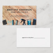 Tools für Haarstifte | Hintergrund Holz Terminkarte (Vorne/Hinten)