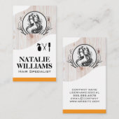 Tools für Haarstifte | Holz | Womens Beauty Visitenkarte (Vorne/Hinten)