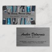 Tools für Haarstifte | Metallic Brushed Visitenkarte (Vorne/Hinten)