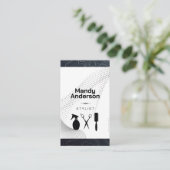 Tools für Haarstifte | QR-Code | Modern Visitenkarte (Stehend Vorderseite)