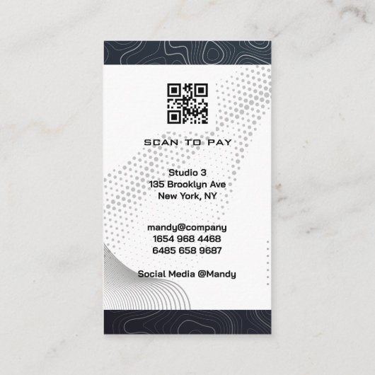 Tools für Haarstifte | QR-Code | Modern Visitenkarte (Rückseite)