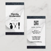 Tools für Haarstifte | QR-Code | Modern Visitenkarte (Vorne/Hinten)