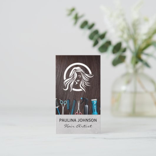 Tools für Haarstifte | Salon Visitenkarte (Stehend Vorderseite)