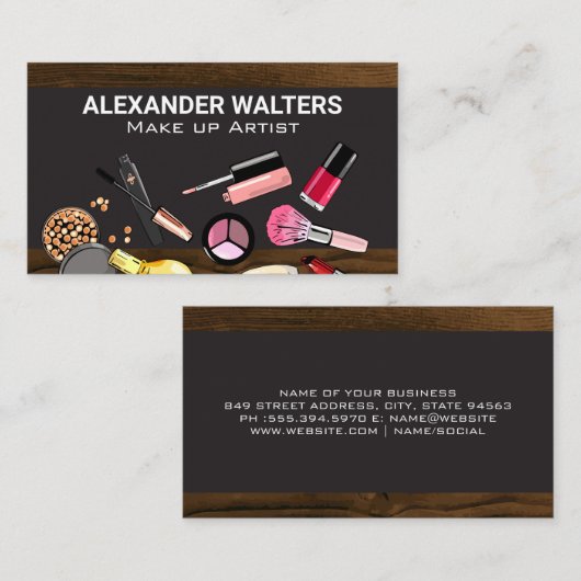 Tools für Makeup Visitenkarte (Vorne/Hinten)