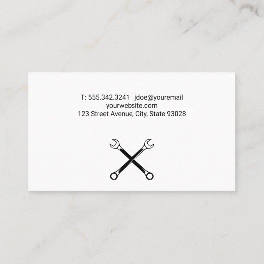 Tools für Wrench Hardware Visitenkarte (Rückseite)