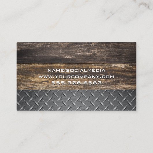 Tools | Holzkartons Stahl Visitenkarte (Rückseite)