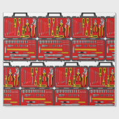 Tools in einem Toolbox Geschenkpapier (Flach)