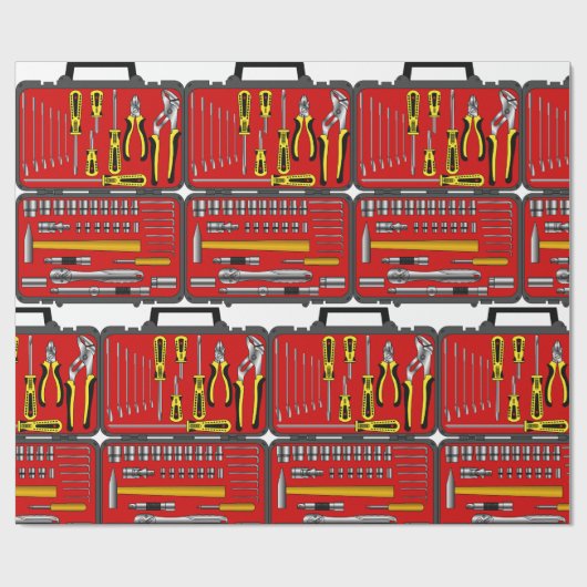 Tools in einem Toolbox Geschenkpapier (Flach)