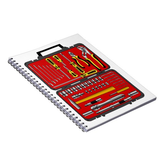 Tools in einem Toolbox Notizblock (Rechte Seite)