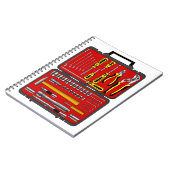 Tools in einem Toolbox Notizblock (Linke Seite)