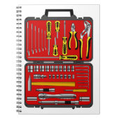 Tools in einem Toolbox Notizblock (Vorderseite)