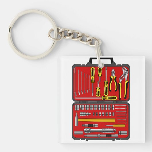 Tools in einem Toolbox Schlüsselanhänger (Vorderseite)