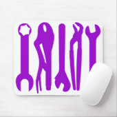 Tools - Lila auf Weiß Mousepad (Mit Mouse)