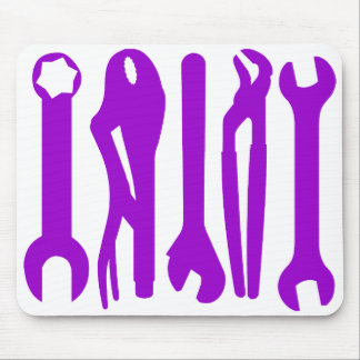 Tools - Lila auf Weiß Mousepad