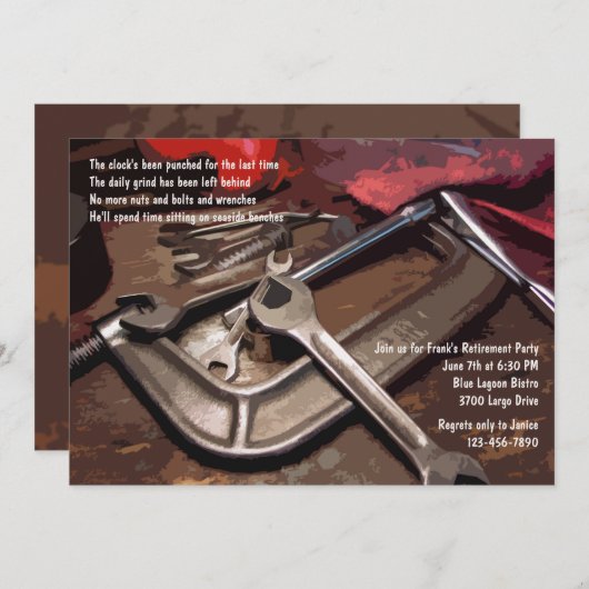 Tools Maskuline Einladung (Vorne/Hinten)