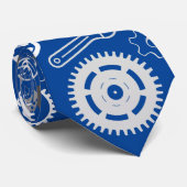 Tools Muster 01.b Blue BG Krawatte (Gerollt)