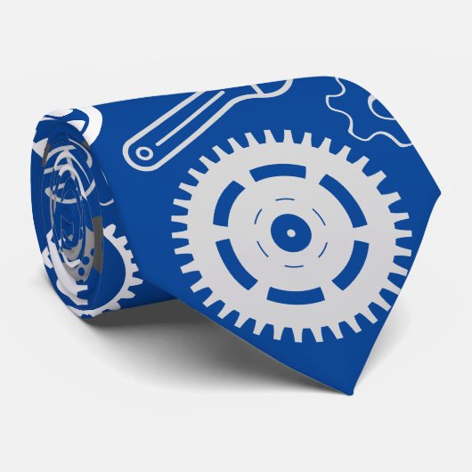 Tools Muster 01.b Blue BG Krawatte (Gerollt)