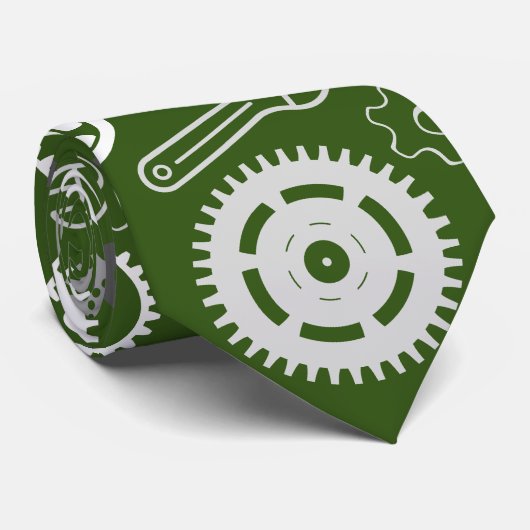 Tools Muster 01.b DGreen BG Krawatte (Gerollt)