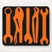 Tools - Orange auf Schwarz Mousepad (Vorne)