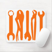 Tools - Orange auf Weiß Mousepad (Mit Mouse)