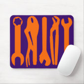 Tools - Orange on Deep Lila Mousepad (Mit Mouse)