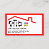 Tools-Panel für kreatives Gebäude Visitenkarte (Rückseite)