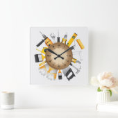 Tools Quadratische Wanduhr (Zuhause)