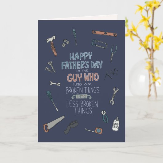 Tools und Broken Things Day Vater Karte (Gelbe Blume)