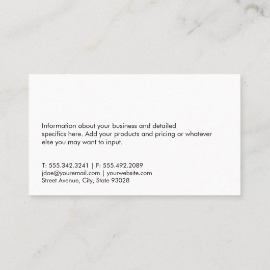 Tools Visitenkarte (Rückseite)